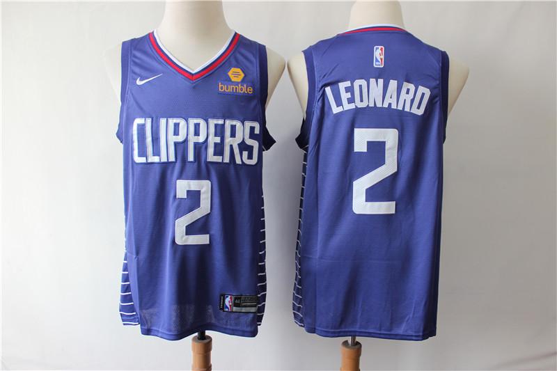Personalized Clippers 2 Kawhi Leonard Blue Swingman Jersey