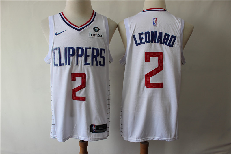 Personalized Clippers 2 Kawhi Leonard White Swingman Jersey