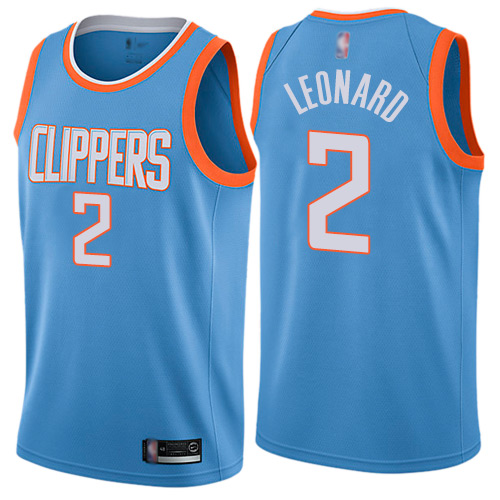 Personalized Clippers #2 Kawhi Leonard Blue Basketball Swingman City Edition Jersey