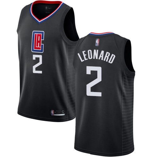 Personalized Clippers #2 Kawhi Leonard Black Basketball Swingman Statement Edition Jersey