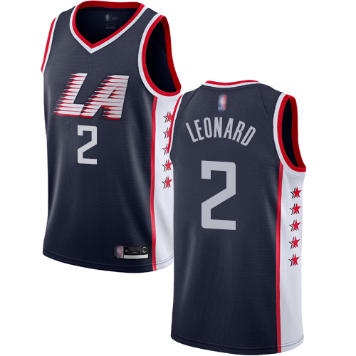 Personalized Clippers #2 Kawhi Leonard Navy Basketball Swingman City Edition 2018 19 Jersey