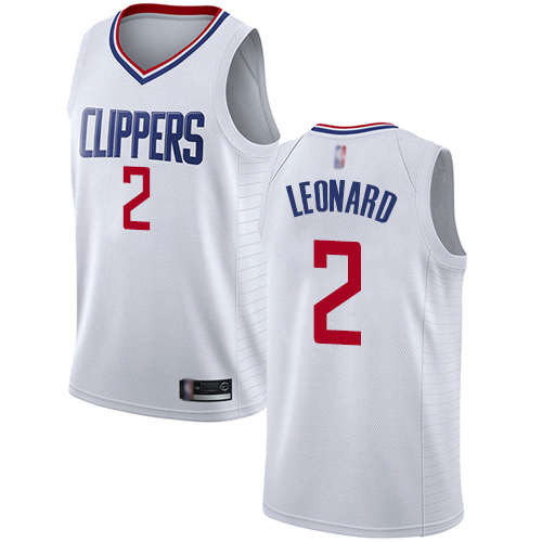 Personalized Clippers #2 Kawhi Leonard White Basketball Swingman Association Edition Jersey
