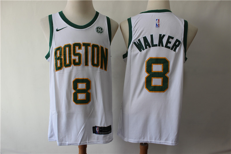 Personalized Celtics 8 Kemba Walker White City Edition Swingman Jerseys