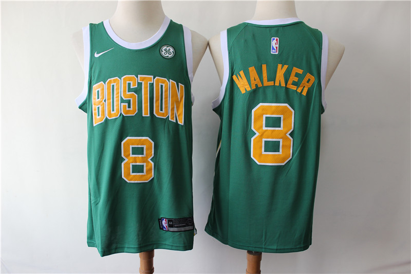 Personalized Celtics 8 Kemba Walker Green Earned Edition Swingman Jersey