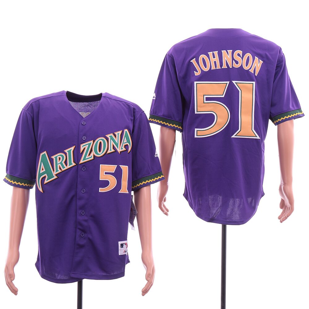 Personalized Diamondbacks 51 Randy Johnson Purple Cool Base Jersey