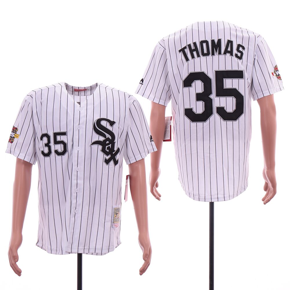 Personalized White Sox 35 Frank Thomas White 2005 World Series Cooperstown Collection Jersey