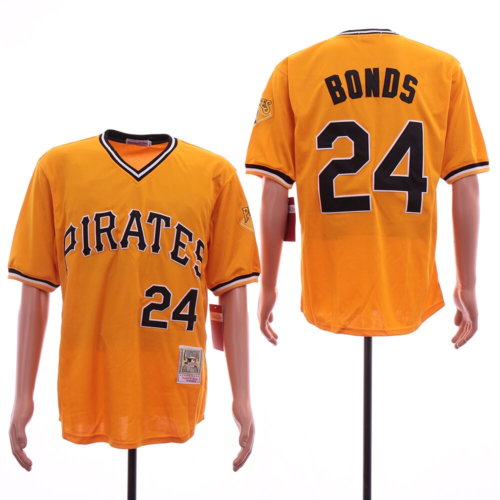Personalized Pirates 24 Barry Bonds Orange Cooperstown Collection Jersey