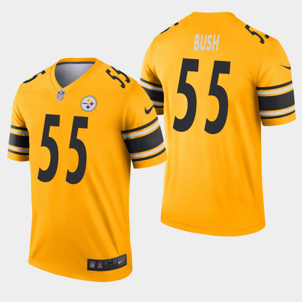 Personalized Pittsburgh Steelers #55 Devin Bush Inverted Legend Gold Jersey