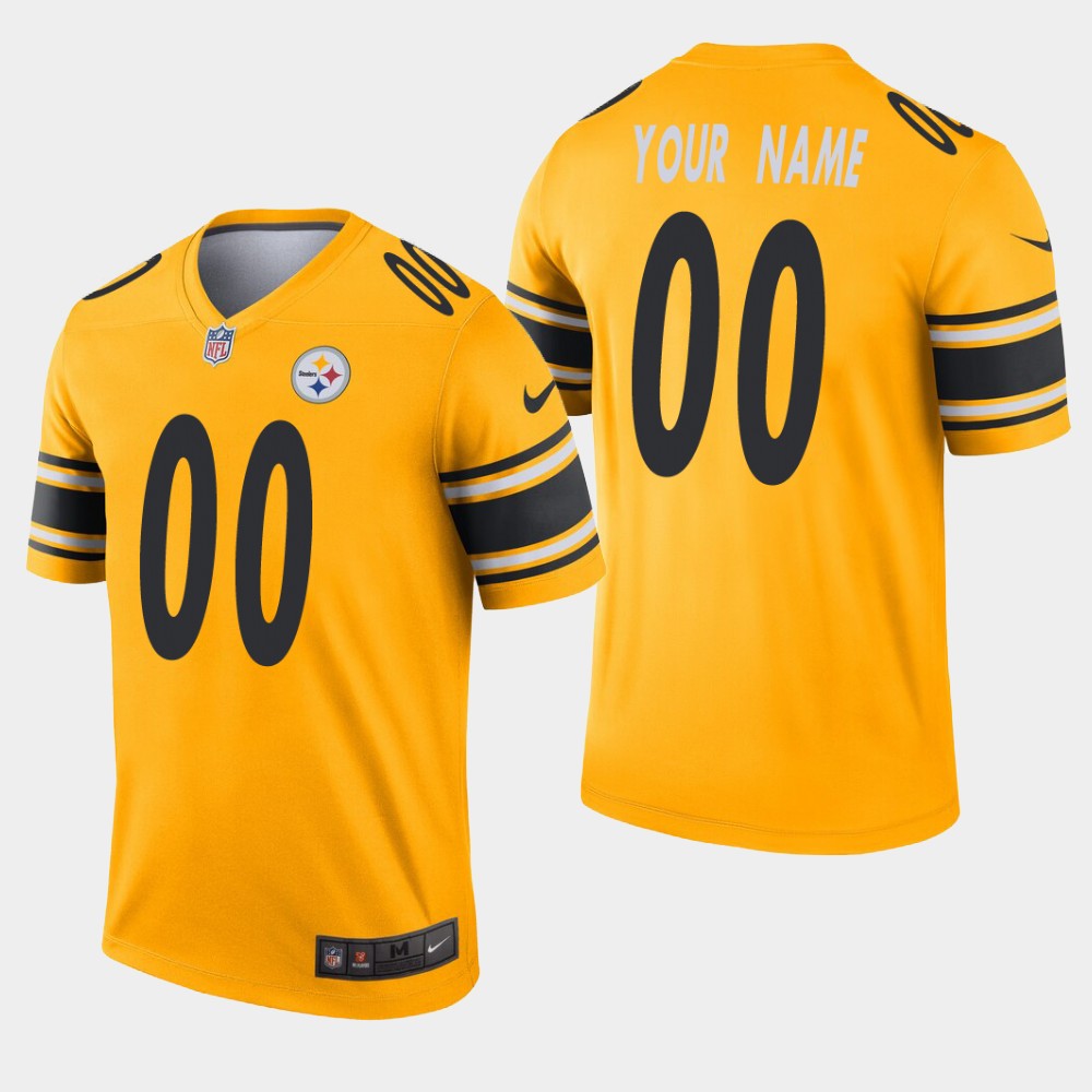 Personalized Pittsburgh Steelers #00 Inverted Gold Legend Jersey