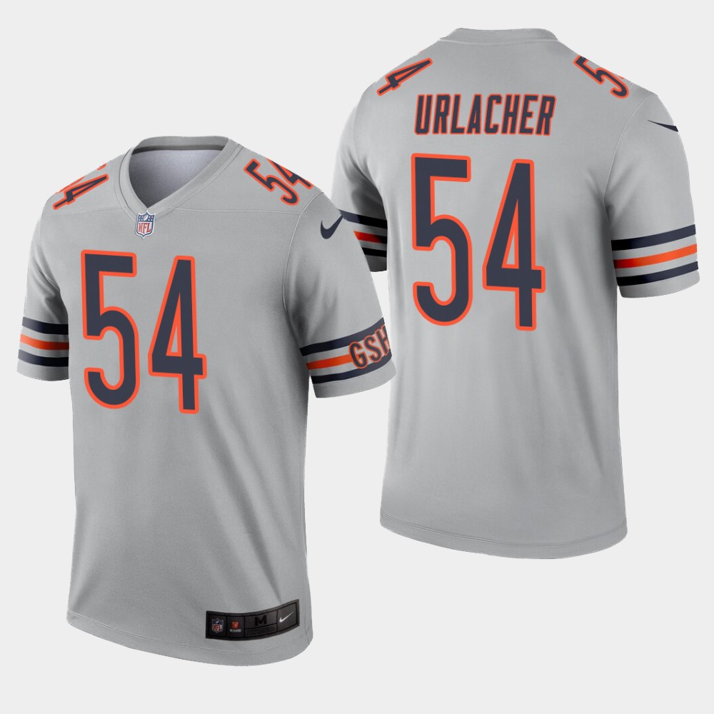 Personalized Chicago Bears #54 Brian Urlacher Inverted Legend Silver Jersey