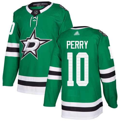 Personalized Stars #10 Corey Perry Green Home Authentic Stitched Hockey Jersey