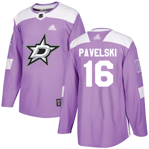Personalized Stars #16 Joe Pavelski Purple Authentic Fights Cancer Stitched Hockey Jersey