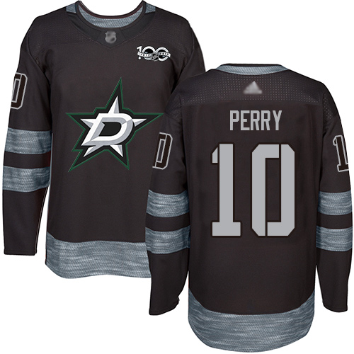Personalized Stars #10 Corey Perry Black 1917-2017 100th Anniversary Stitched Hockey Jersey