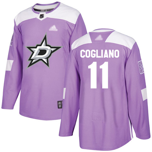 Personalized Stars #11 Andrew Cogliano Purple Authentic Fights Cancer Stitched Hockey Jersey