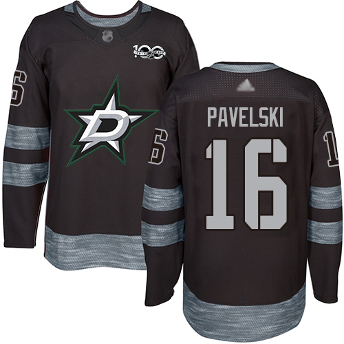 Personalized Stars #16 Joe Pavelski Black 1917-2017 100th Anniversary Stitched Hockey Jersey