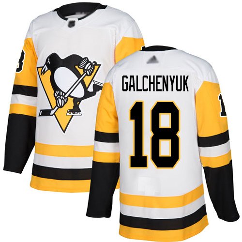 Personalized Penguins #18 Alex Galchenyuk White Road Authentic Stitched Hockey Jersey