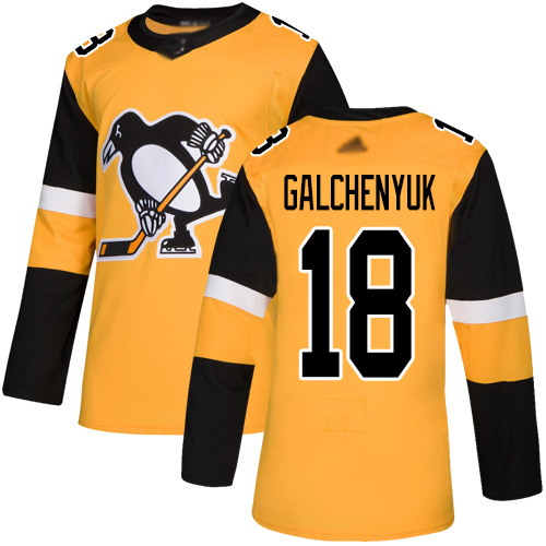 Personalized Penguins #18 Alex Galchenyuk Gold Alternate Authentic Stitched Hockey Jersey