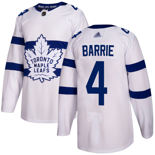 Personalized Maple Leafs #4 Tyson Barrie White Authentic 2018 Stadium Series Stitched Hockey Jersey