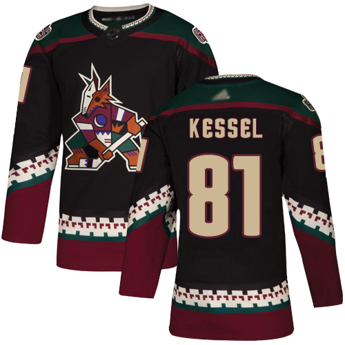 Personalized Coyotes #81 Phil Kessel Black Alternate Authentic Stitched Hockey Jersey