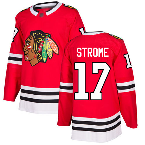Personalized Blackhawks #17 Dylan Strome Red Home Authentic Stitched Hockey Jersey