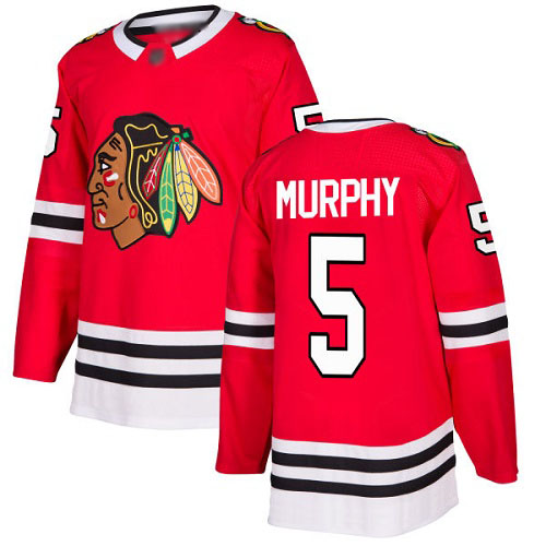 Personalized Blackhawks #5 Connor Murphy Red Home Authentic Stitched Hockey Jersey