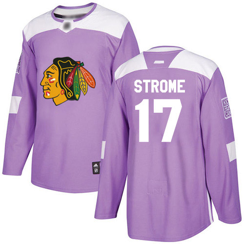 Personalized Blackhawks #17 Dylan Strome Purple Authentic Fights Cancer Stitched Hockey Jersey