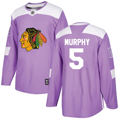 Personalized Blackhawks #5 Connor Murphy Purple Authentic Fights Cancer Stitched Hockey Jersey