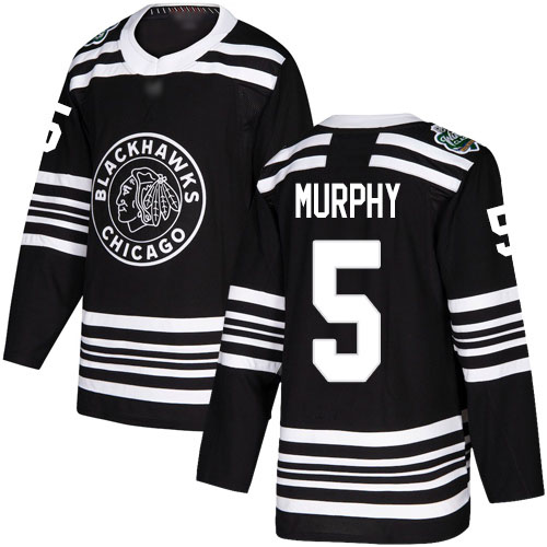 Personalized Blackhawks #5 Connor Murphy Black Authentic 2019 Winter Classic Stitched Hockey Jersey