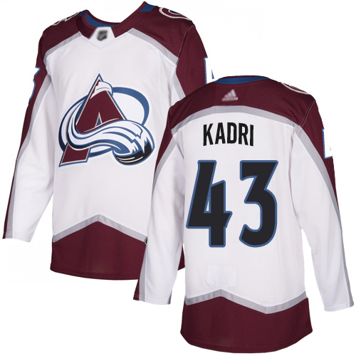 Personalized Avalanche #43 Nazem Kadri White Road Authentic Stitched Hockey Jersey