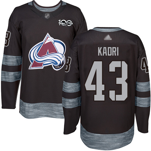 Personalized Avalanche #43 Nazem Kadri Black 1917-2017 100th Anniversary Stitched Hockey Jersey