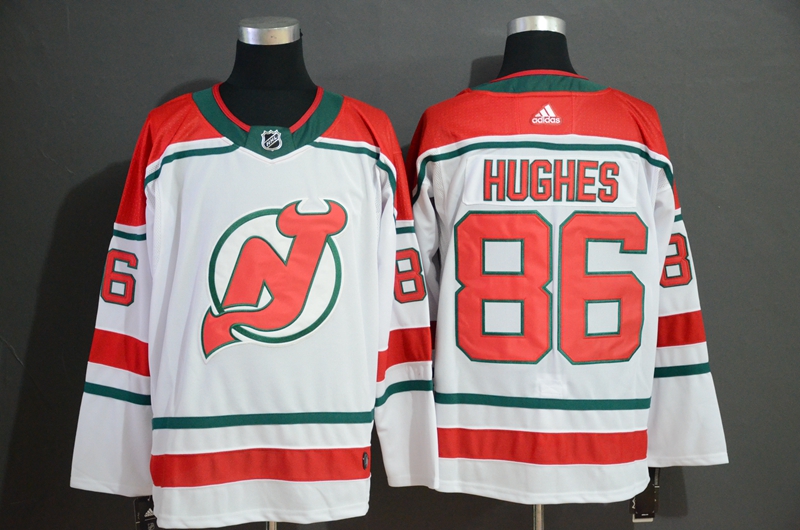 Personalized Devils 86 Jack Hughes White Jersey
