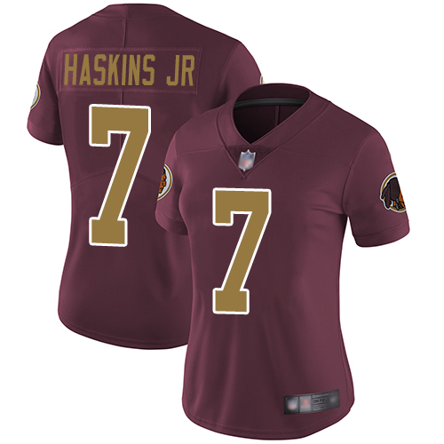 Personalized Redskins #7 Dwayne Haskins Jr Burgundy Red Alternate Women’s Stitched Football Untouchable Limited Jersey