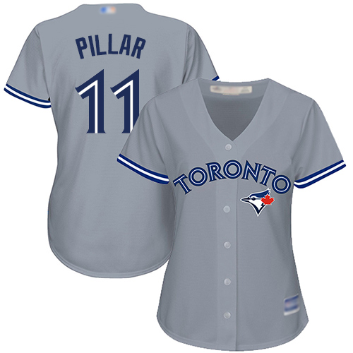 Personalized Blue Jays #11 Kevin Pillar Grey Road Women’s Stitched Baseball Jersey