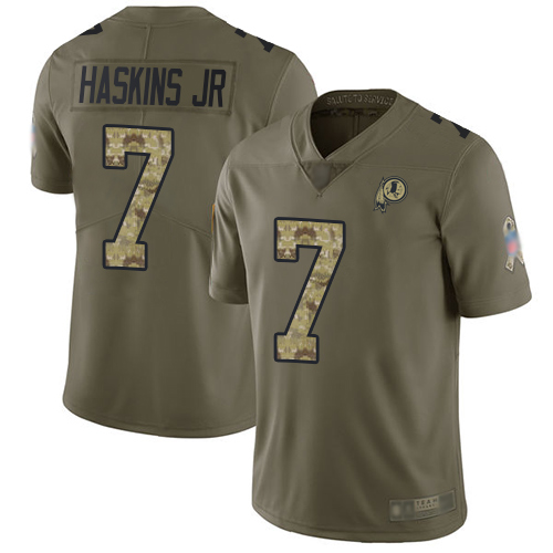 Personalized Redskins #7 Dwayne Haskins Jr Olive Camo Youth Stitched Football Limited 2017 Salute to Service Jersey