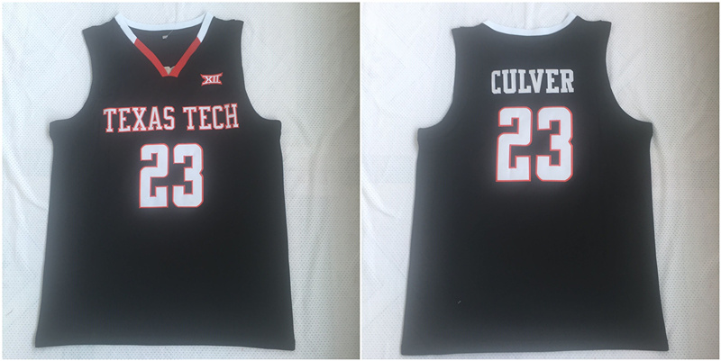 Personalized Texas Tech Red Raiders 23 Jarrett Culver Black College Basketball Jersey