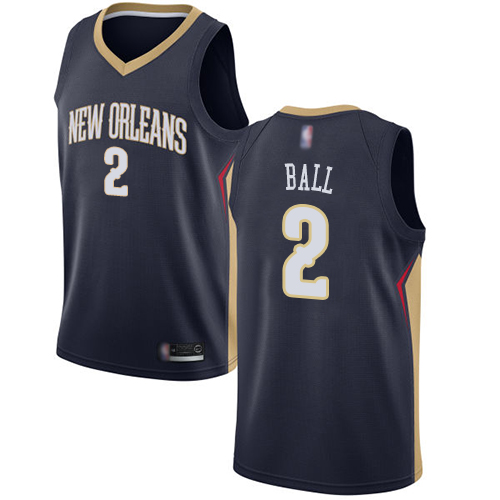 Personalized Pelicans #2 Lonzo Ball Navy Basketball Swingman Icon Edition Jersey