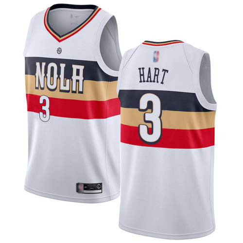 Personalized Pelicans #3 Josh Hart White Basketball Swingman Earned Edition Jersey