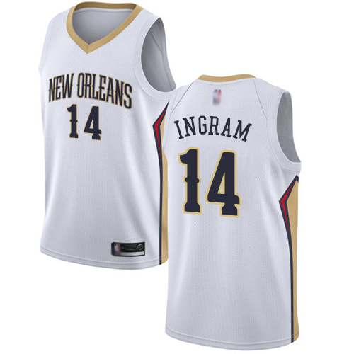 Personalized Pelicans #14 Brandon Ingram White Basketball Swingman Association Edition Jersey