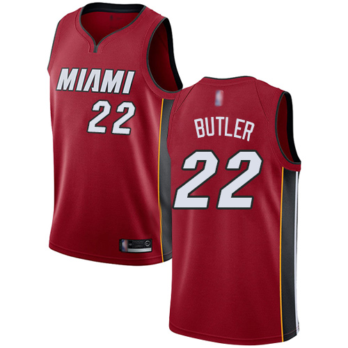 Personalized Heat #22 Jimmy Butler Red Basketball Swingman Statement Edition Jersey