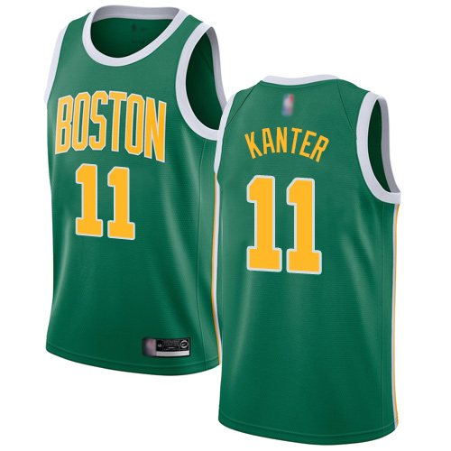 Personalized Celtics #11 Enes Kanter Green Basketball Swingman Earned Edition Jersey