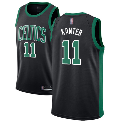 Personalized Celtics #11 Enes Kanter Black Basketball Swingman Statement Edition Jersey