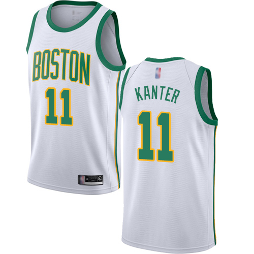 Personalized Celtics #11 Enes Kanter White Basketball Swingman City Edition 2018 19 Jersey