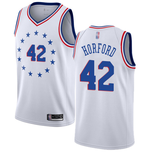 Personalized 76ers #42 Al Horford White Basketball Swingman Earned Edition Jersey