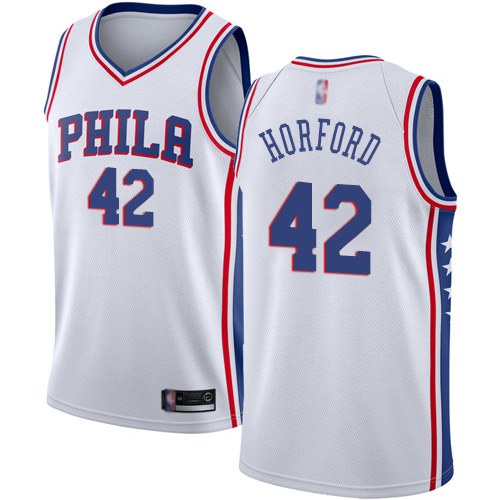 Personalized 76ers #42 Al Horford White Basketball Swingman Association Edition Jersey