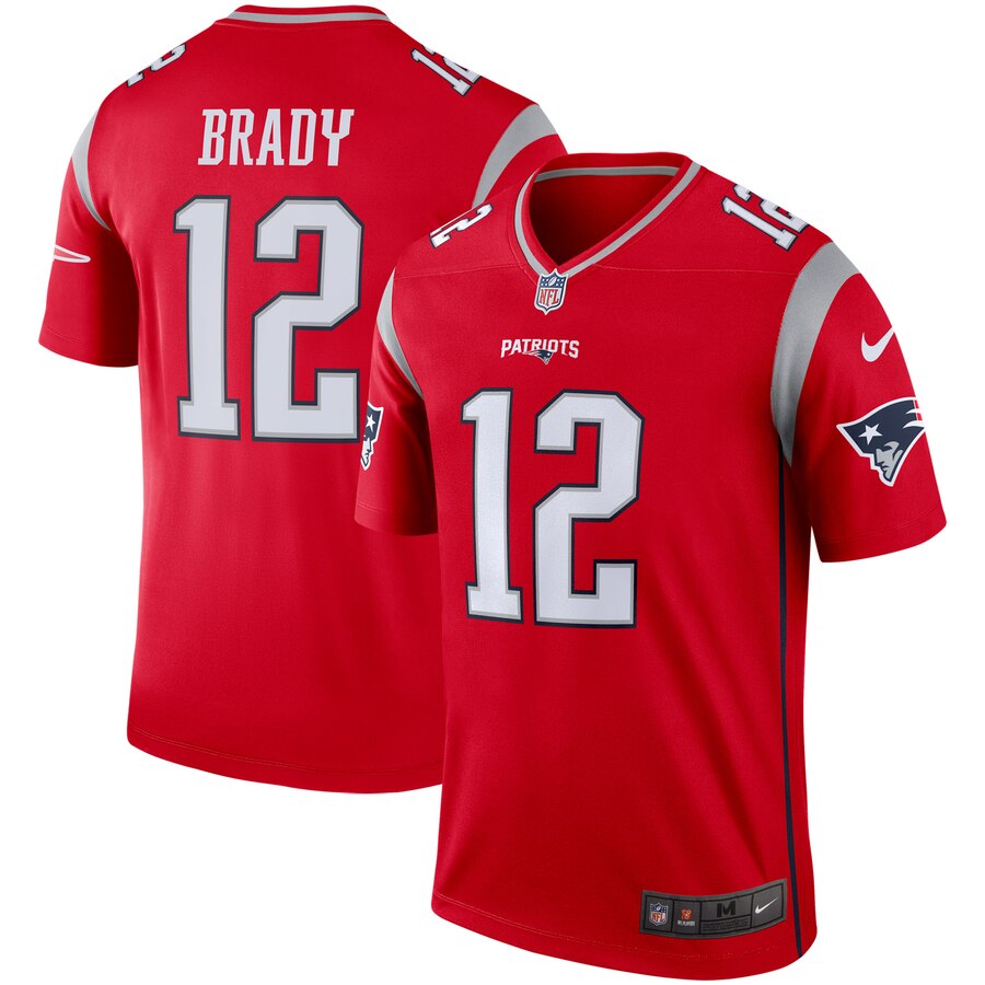 Personalized Patriots 12 Tom Brady Red Inverted Legend Jersey