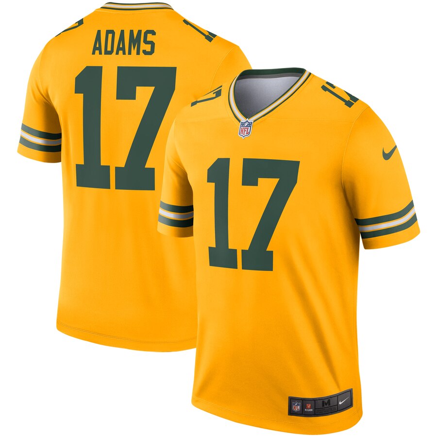 Personalized Packers 17 Davante Adams Gold Inverted Legend Jersey