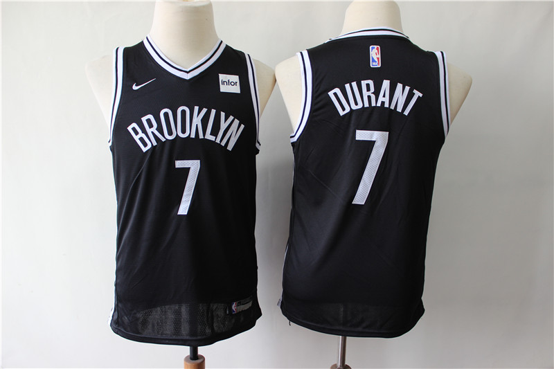 Personalized Youth Nets 7 Kevin Durant Black Youth Swingman Jersey