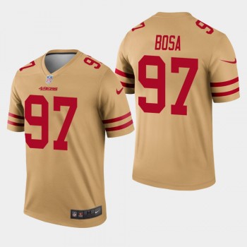 Personalized 49ers 97 Nick Bosa Cream Inverted Legend Jersey