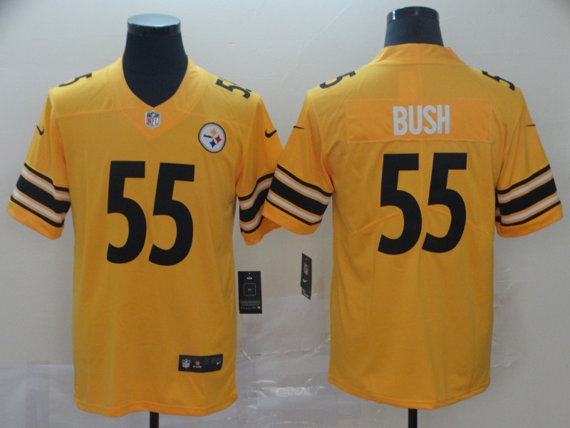 Personalized Steelers 55 Devin Bush Gold Inverted Legend Limited Jersey