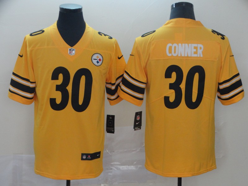 Personalized Steelers 30 James Conner Gold Inverted Legend Limited Jersey